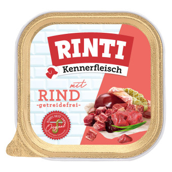 27x300g RINTI ínyenceknek marha tálcás nedves kutyatáp - Kisállat kiegészítők webáruház - állateledelek