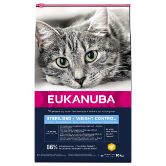 10kg Eukanuba Sterilised / Weight Control Adult száraz macskatáp - Kisállat kiegészítők webáruház - állateledelek
