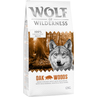 2x12kg Wolf of Wilderness Adult 'Oak Woods' vaddisznó - gabonamentes száraz kutyatáp - Kisállat kiegészítők webáruház - állateledelek