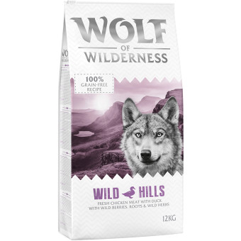 2x12kg Wolf Of Wilderness Adult ''Wild Hills'' kacsa - gabonamentes száraz kutyatáp - Kisállat kiegészítők webáruház - állateledelek