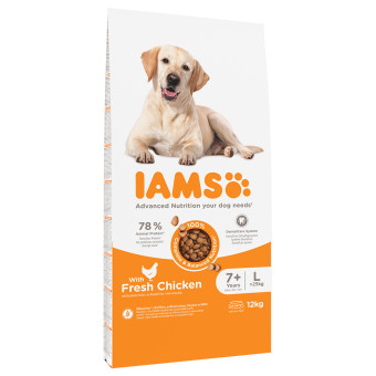 2x12kg  IAMS Advanced Nutrition Senior Large Dog 7+ csirke száraz kutyatáp - Kisállat kiegészítők webáruház - állateledelek