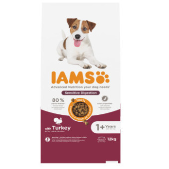 2x12kg IAMS Advanced Nutrition Sensitive Digestion pulyka száraz kutyatáp - Kisállat kiegészítők webáruház - állateledelek