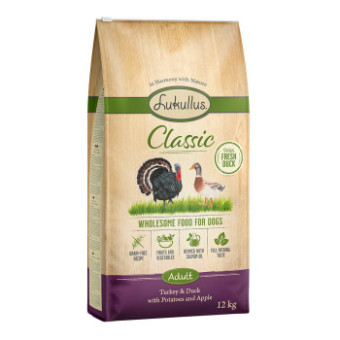 12kg Lukullus Classic pulyka & kacsa gabonamentes száraz kutyatáp - Kisállat kiegészítők webáruház - állateledelek