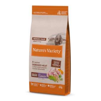 12kg Nature's Variety Healthy Grains Medium/Maxi Adult pulyka száraz kutyatáp - Kisállat kiegészítők webáruház - állateledelek