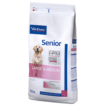 12kg Virbac Veterinary HPM Senior Dog Large & Medium száraz kutyatáp - Kisállat kiegészítők webáruház - állateledelek