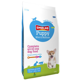 12kg Smølke Puppy Mini/Medium száraz kutyatáp - Kisállat kiegészítők webáruház - állateledelek