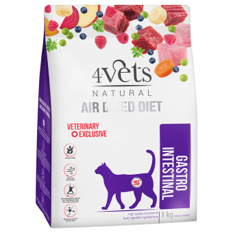 2x1kg 4Vets Natural Feline Gastro Intestinal száraz macskatáp - Kisállat kiegészítők webáruház - állateledelek