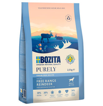 2x11kg Bozita Dog Purely Adult Active Grain Free rénszarvas száraz kutyatáp - Kisállat kiegészítők webáruház - állateledelek