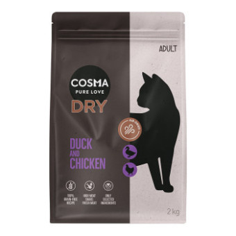 2x2kg Cosma Air-Dried kacsa & csirke száraz macskatáp - Kisállat kiegészítők webáruház - állateledelek