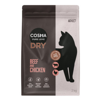 2x2kg Cosma Air-Dried marha & csirke száraz macskatáp - Kisállat kiegészítők webáruház - állateledelek