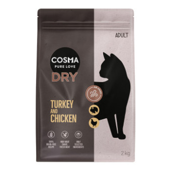 2x2kg Cosma Air-Dried pulyka & csirke száraz macskatáp - Kisállat kiegészítők webáruház - állateledelek
