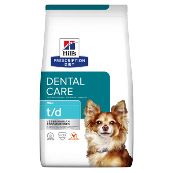 Hill's Prescription Diet t/d Mini Dental Care csirke kutyatáp - 2 x 3 kg - Kisállat kiegészítők webáruház - állateledelek