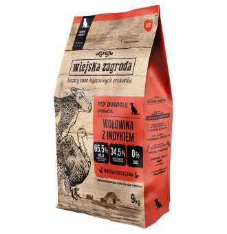 9kg Wiejska Zagroda marha pulykával száraz kutytatáp - Kisállat kiegészítők webáruház - állateledelek