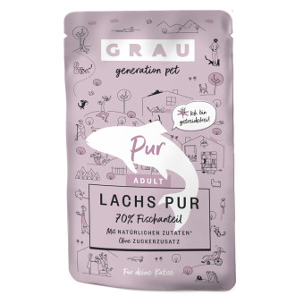 32x125g GRAU Adult  Lazac pur gabonamentes nedves macskatáp - Kisállat kiegészítők webáruház - állateledelek