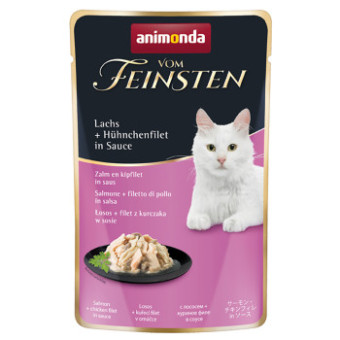 36x50g Animonda Vom Feinsten Adult Lazac + csirkefilé szószban nedves macskaeledel - Kisállat kiegészítők webáruház - állateledelek