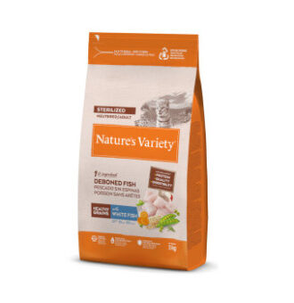 2x3kg Nature's Variety Healthy Grains Sterilized fehér hal száraz macskatáp - Kisállat kiegészítők webáruház - állateledelek