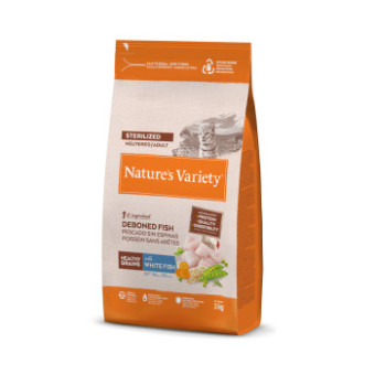 2x3kg Nature's Variety Healthy Grains Sterilized fehér hal száraz macskatáp - Kisállat kiegészítők webáruház - állateledelek