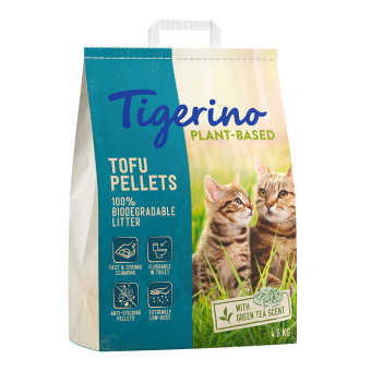 3x11l Tigerino Plant-Based Tofu macskaalom – zöldtea-illattal - Kisállat kiegészítők webáruház - állateledelek
