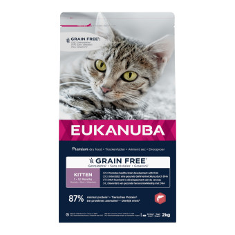 3x2kg  Eukanuba Kitten Grain Free lazac száraz macskatáp - Kisállat kiegészítők webáruház - állateledelek