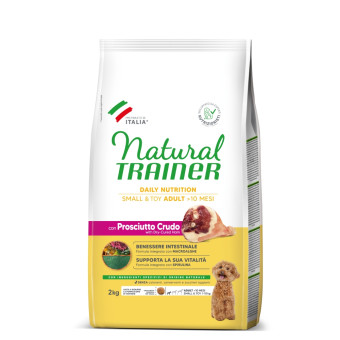 3x2kg Natural Trainer Adult Small & Toy Prosciutto Crudo száraz kutyatáp - Kisállat kiegészítők webáruház - állateledelek