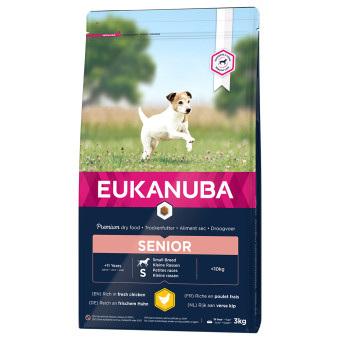 3x3kg Eukanuba Caring Senior Small Breed csirke száraz kutyatáp - Kisállat kiegészítők webáruház - állateledelek