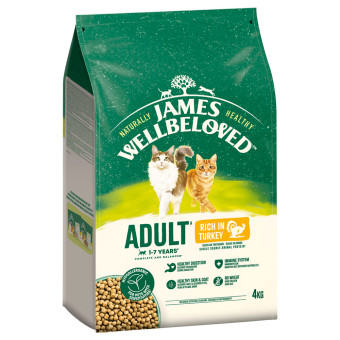 3x4kg James Wellbeloved Adult Cat pulyka & rizs száraz macskatáp - Kisállat kiegészítők webáruház - állateledelek