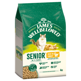 3x4kg James Wellbeloved Senior Cat Hypoallergenic pulyka & rizs száraz macskatáp - Kisállat kiegészítők webáruház - állateledelek