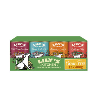 400g Lily's Kitchen gabonamentes menü kutyáknak nedves kutyatáp - Vegyes csomag (4 fajta) - Kisállat kiegészítők webáruház - állateledelek