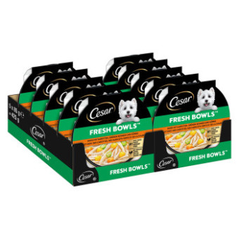 40x85g Cesar Fresh Bowls csirke szószban nedves kutyatáp - Kisállat kiegészítők webáruház - állateledelek