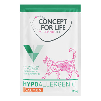 48x85g Concept for Life Veterinary Diet Hypoallergenic lazac nedves macskatáp - Kisállat kiegészítők webáruház - állateledelek
