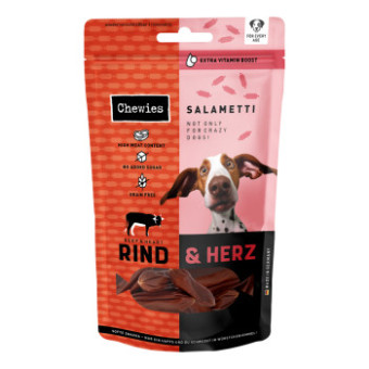 4x200g Chewies Salametti Marha & szív kutyasnack - Kisállat kiegészítők webáruház - állateledelek