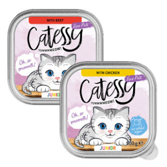 4x32x100g Catessy Junior Paté vegyes csomag nedves macskatáp 20+4 ingyen - Kisállat kiegészítők webáruház - állateledelek
