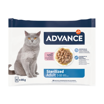52x85g Advance Feline Sterilized pulyka nedves macskatáp - Kisállat kiegészítők webáruház - állateledelek