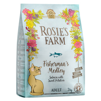 5x2kg Rosie's Farm Adult lazac & édesburgonya száraz macskatáp - Kisállat kiegészítők webáruház - állateledelek
