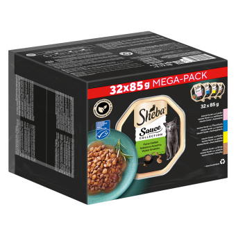64x85g Sheba Sauce Lover variációk tálcás nedves macskatáp - Kisállat kiegészítők webáruház - állateledelek