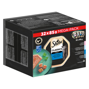 64x85g Sheba variációk tálcás Classics hal pástétomban nedves macskatáp - Kisállat kiegészítők webáruház - állateledelek