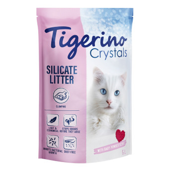 6x5l Tigerino Crystals babapúder illatú macskaalom - Kisállat kiegészítők webáruház - állateledelek