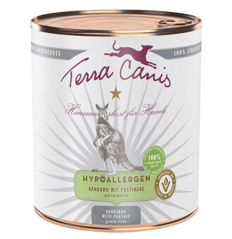 12x800g Terra Canis Hypoallergen kenguru & pasztinák nedves kutyatáp - Kisállat kiegészítők webáruház - állateledelek