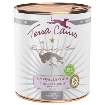 12x800g Terra Canis Hypoallergen strucc & pasztinák nedves kutyatáp - Kisállat kiegészítők webáruház - állateledelek