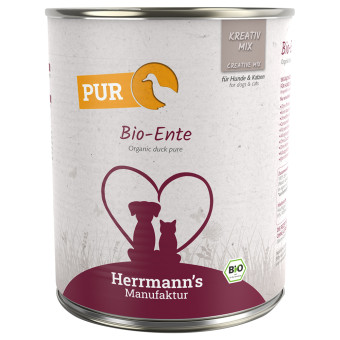 24x800g Hermann's Kreatix Mix Bio kacsa étrend-kiegészítő eledel kutyáknak - Kisállat kiegészítők webáruház - állateledelek