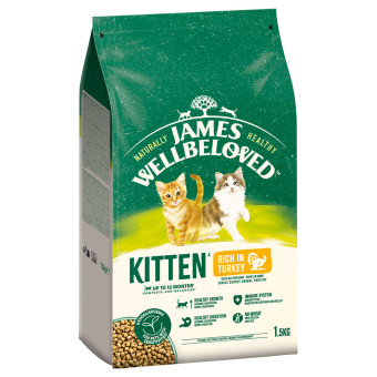 James Wellbeloved Kitten Hypoallergenic pulyka & rizs - Sparpaket: 3 x 1