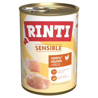RINTI Sensible gazdaságos csomag 24 x 400 g - Csirke & rizs - Kisállat kiegészítők webáruház - állateledelek