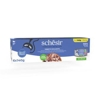 Schesir Complete Nutrition Filet aszpikban 24 x 140 g - Tonhal & fehér hal - Kisállat kiegészítők webáruház - állateledelek