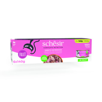 Schesir Complete Nutrition Filet aszpikban 24 x 140 g - Tonhal & sonka - Kisállat kiegészítők webáruház - állateledelek
