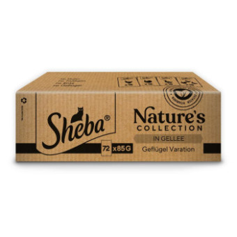 Sparpaket: 144x85g Sheba Nature's Collection Geflügel Variation in Gelee Katzenfutter nass - Kisállat kiegészítők webáruház - állateledelek