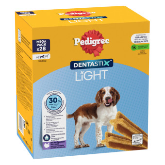 168fb Pedigree Dentastix Light: Dental Chews közepes testű kutyáknak (10 - 25 kg) kutyasnack - Multipack (168 darab) - Kisállat kiegészítők webáruház - állateledelek