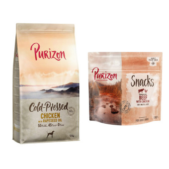 12kg Purizon száraz kutyatáp + Purizon Snack ingyen! - Coldpressed csirke & repceolaj - Kisállat kiegészítők webáruház - állateledelek