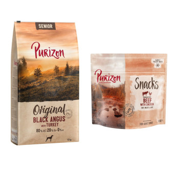 12kg Purizon száraz kutyatáp + Purizon Snack ingyen! - Senior Black Angus pulyka - Kisállat kiegészítők webáruház - állateledelek