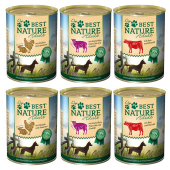 12x400g Best Nature Dog Adult nedves kutyatáp Vegyes csomag (3 változattal) - Kisállat kiegészítők webáruház - állateledelek