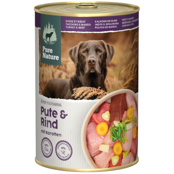 12x400g Pure Nature Adult Pulyka & marha nedves kutyatáp - Kisállat kiegészítők webáruház - állateledelek